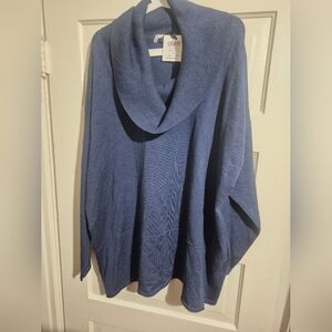 NWT Blue Cowl Neck Women's Sweater 2X